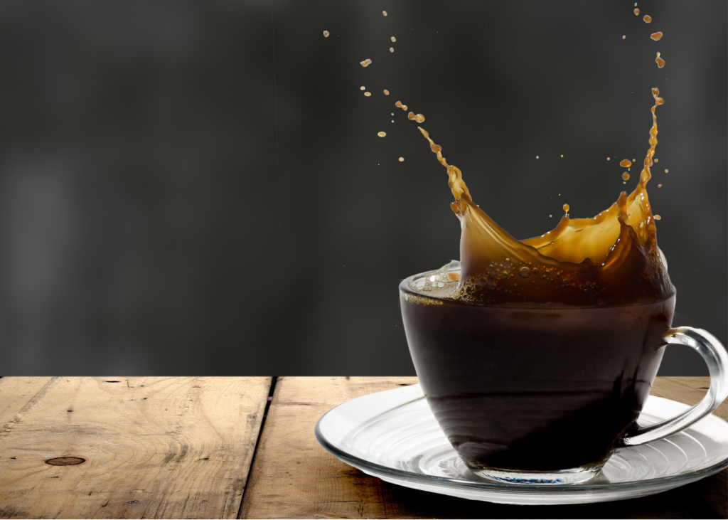 picture of a splashing cup of coffee, moccamaster cup one